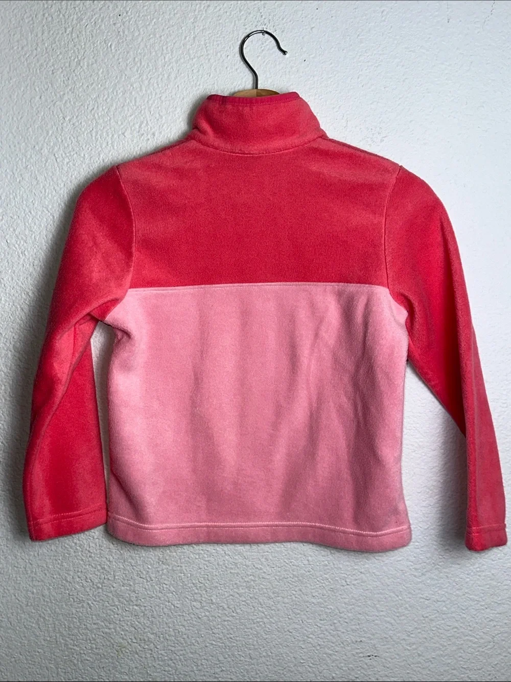 Columbia Fleece Sweater Jacket Pullover Pink Two Tone Youth Girls Size 8 Small